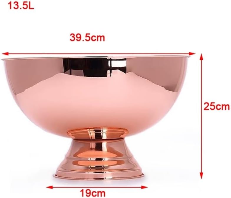 Ice Bucket, Rose Gold Ice Bucket Stainless Steel Ice Bucket Insulated Ice Bucket Large Thickened Ice Bucket for Business and Family Party, 13.5L Ice Buckets for Parties