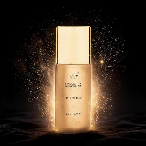 Image of HP 818 Gold Eau De Parfum, 20ml, Floral Aldehyde Fragrance with Mandarin and Bergamot, Unisex Perfume