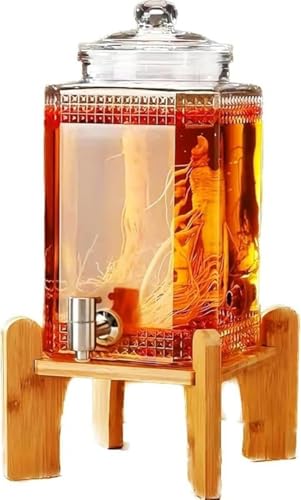 SLLS ドリンクサーバー ガラス 大容量 ピッチャー 蛇口付き 密閉 冷水筒 保冷 ワイン ジュース ビール フルーツドリンク タンク 家庭用 パーティー用