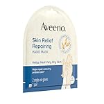 Aveeno Skin Relief Repairing Hand Mask, Moisturizing Gloves with Prebiotic Oat & Shea Butter for Very Dry Skin, Hand Care for Sensitive Skin, Fragrance-Free, 1 Pair of Single-Use Gloves - Image 3
