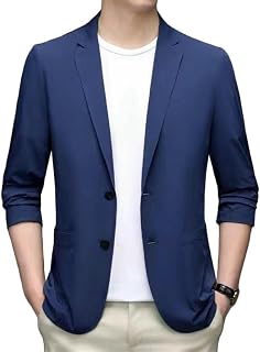 Chaqueta ligera de un solo pecho para hombre con dos botones, color liso, para el otoño