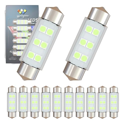 Wiseshine DC 24V 36mm Festoon 6418 LED Bulbs 6411 DE3425 C5W LED Car Bulb Ice Blue for Truck Boat RV Interior Dome Glove box Trunk Lights (Pack 12)