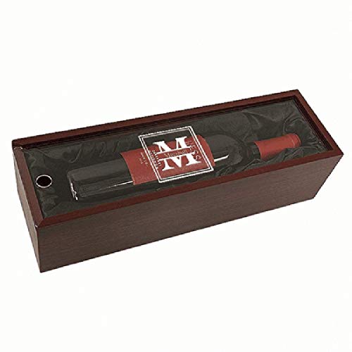 Executive Gift Shoppe | Split Monogram Single Bottle Wine Presentation Box with See-Through Lid