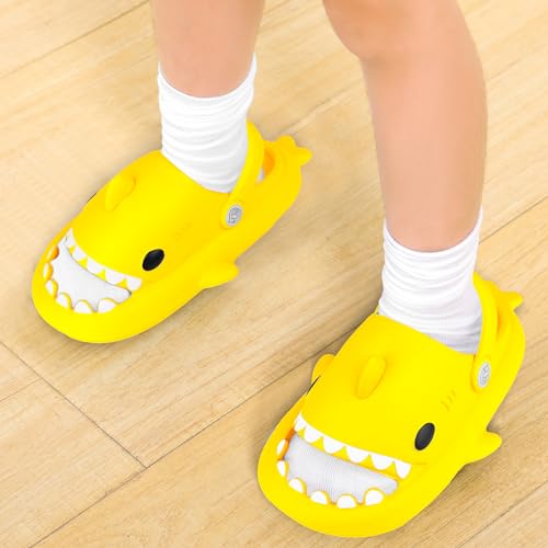 Image of Kids Shark Cloud Slides | Boys Girls Slip On Sandals | Toddler Beach Slippers | Youth Fish Flip Flops Pool Shower Shoes