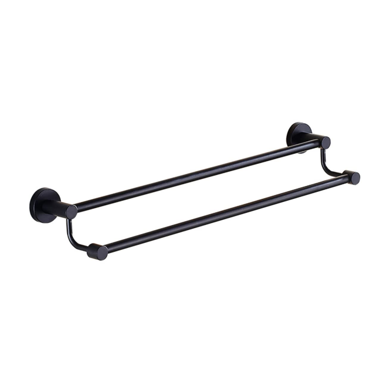 Porte-serviettes double en acier inoxydable SHINEOFI noir mat pour une finition haut de gamme