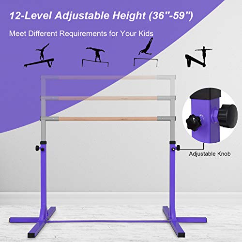 image for Costzon Gymnastic Training Bar, Junior Horizontal Kip Bar, 3' to 5' He