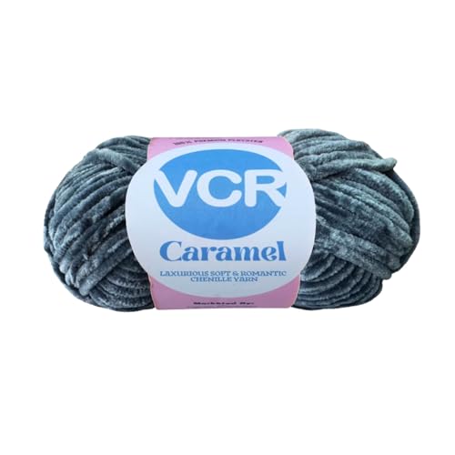 Image of VCR Bluish Grey Caramel Yarn 100 Grams Hank, 115 Meters Length, Premium Polyester Ball for Crochet and Knitting, Soft Crosia Threads, Pack of 1 Yarn, Suitable for DIY Crafts
