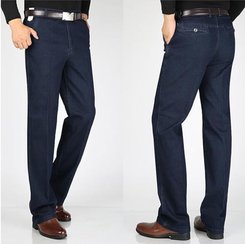 JettJeans Men's High Waist Straight Fit Stretch Jeans, Men's High Waist Straight fit Jeans Fashion Denim Pants2