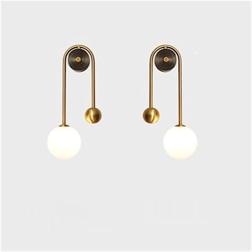 Lámpara de pared LED moderna, apliques de bola de cristal, pantalla dorada y blanca, para sala de estar, cocina, pasillo, iluminación decorativa,