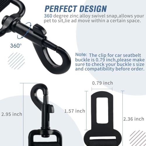 image for COOYOO Dog Seat Belt,Retractable Dog Car Harness Seat Belt for Car Adj