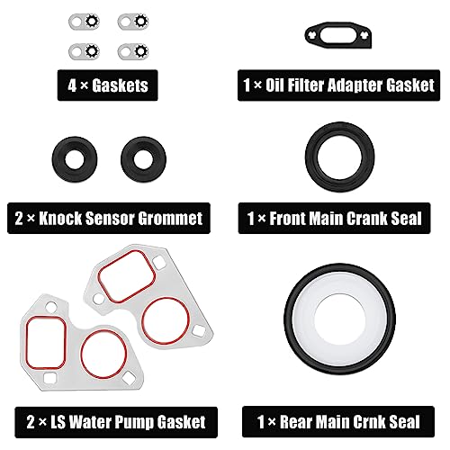 Image of GEN III LS Gasket Set, LS9 Head Gaskets for LS1 LS6 LQ4 LQ9 4.8L 5.3L 5.7L 6.0L Compatible with 1999-2011 Chevrolet Silverado GMC Sierra Replace 12589226 12612350 12558178 12622033 12637683