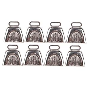 STOBOK 8St Metalen School Koebellen – Zilver Metalen Koebel Noisemakers – Bruiloft Voetbalwedstrijd Bellen Bellen…