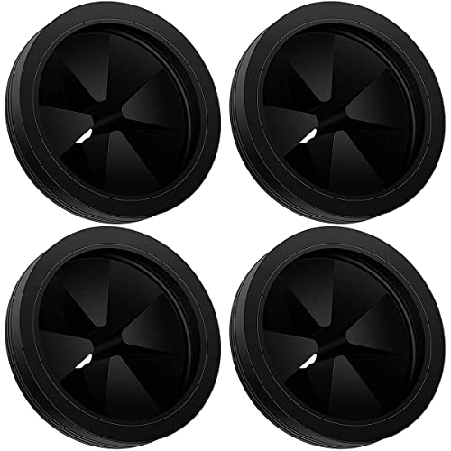 4 Stück Spülbecken-Abfluss, Lebensmittelmüll-Zubehör, 8,9 cm, abnehmbarer Spritzschutz, Müllstopper, Ersatz für Spülbeckenleiter, schwarz Cover