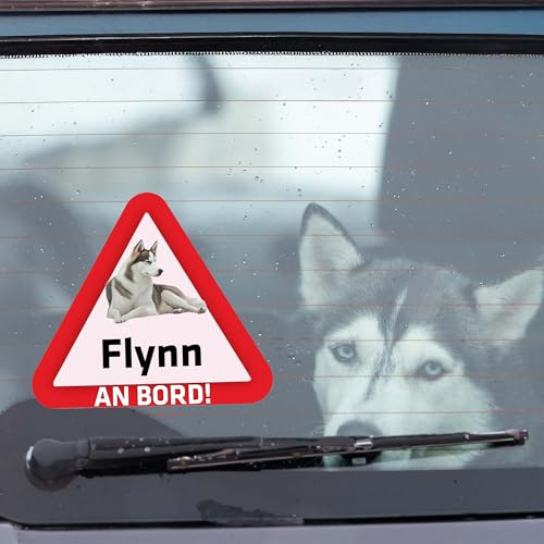 Indigos UG - Namensaufkleber Hund - Dobermann - Aufkleber mit Namen & Wunschtext - individuell personalisiert - Auto - Motorrad - LKW