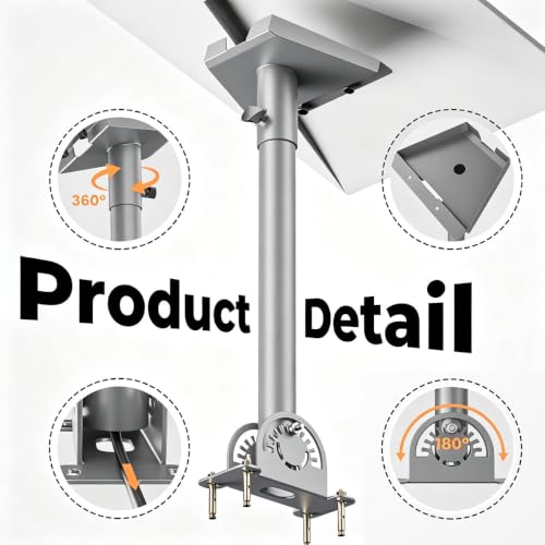 Starlink Roof Mount for Standard 4/4X/Gen 3, 360° Adjustable Wall Bracket - image 6
