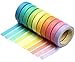Demarkt 10 Rouleaux Washi Tape, Bricolage Décoratif Adhésif Autocollants 7mm Rainbow Paper Bande Papeterie étudiant fournitures Cadeau Scolaire (10 Couleurs Assorties)