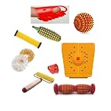 Acupressure Health Care Product ACS Acupro Health Care System ACS Wooden Foot Roller for Acupressure, Magnetic Pyramid Power Stress Mat Combo Kit Manual Massager (MultiColour)