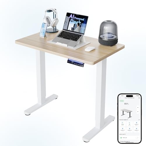 HUANUO AI-Powered Electric Standing Desk with Smart APP, Work with