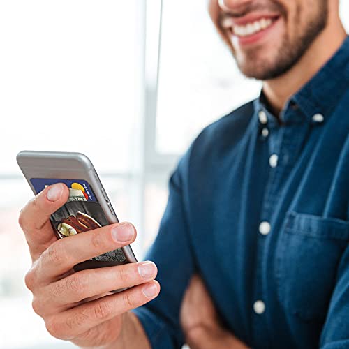 USA Merchant - Cellessentials Redesigned Card Holder - Silicone Stick on Cell Phone Wallet with Pocket for Credit Card ID Business Card - iPhone Android & Smartphones (Sports)