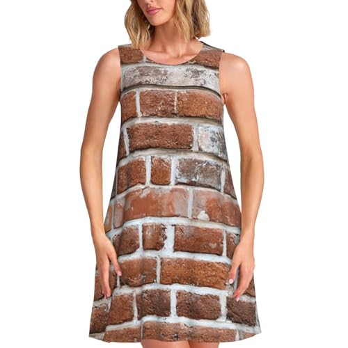 Robe d'été sans manches imprimé brique pour vos vacances à la plage et journées de bureau