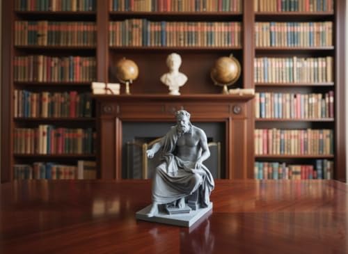 Image of Eco-Friendly Classical Philosopher Tabletop Statue - Sustainable Desk Decor - Ancient Wisdom Home Library & Office Accent - Lightweight Contemporary Art Sculpture