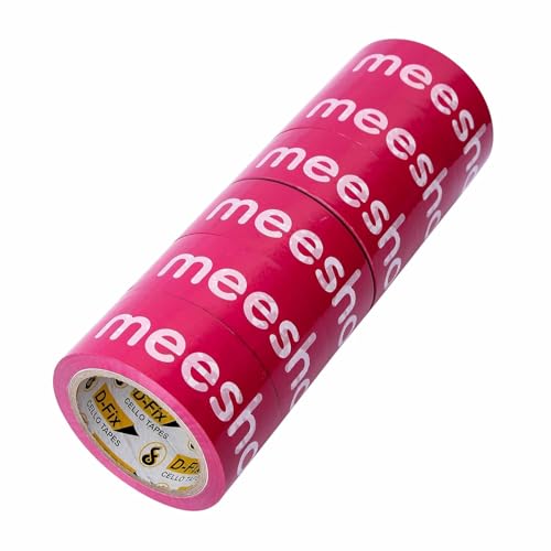 Image of D-fix Bopp Meesho Branded Printed Packaging Tape 65 Meters In Length 48Mm / 02 inch Width - 3 Roll Per Pack Suitable For E-Commerce Packaging Material For Small Business, Black