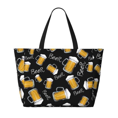 Beer Mug Large Beach Tote Bag for Women Extra Large Capacity Waterproof Sandproof Pool Bag Suitable for Swimming Pool Gym Travel2