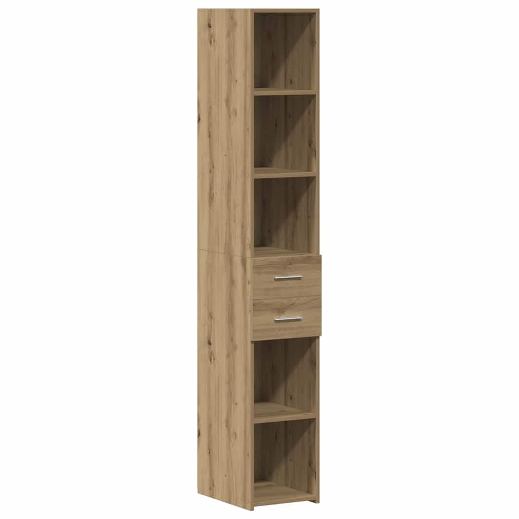 Szafa do przechowywania, zestaw 2 sztuk, dąb Artisan, 30 x 42,5 x 225 cm, smukły design, uniwersalny mebel do przechowywania do salonu, kuchni i biura domowego, nowoczesny kredens