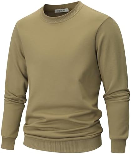 VEIISAR Sweatshirt Herren Langarm aus weicher Baumwolle - 310g Bequemer Pullover mit Rundhals für Herbst und Winter