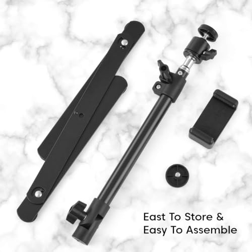 Image of Sounce Overhead Desktop Stand for Camera & Phone, 360 Rotating Boom Arm with 1 /4 inch Screw, Extendable up to 21 Inches, Universal Mount for DSLR, Webcam, Mobile, Online Teaching & Video Shoot (Black)