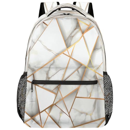 Mochila para laptop de 15.6 pulgadas con diseño de mármol gris para estudiantes