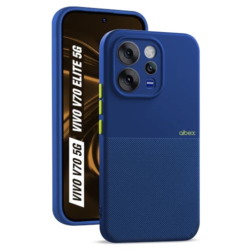 Image of AIBEX Premium Back Cover Case Compatible for Vivo V70 5G / Vivo V70 Elite 5G| Scratch & Drop Tested Shockproof Matte Texture Case with Soft Microfibre Lining | Slim Fit Cover with Anti-Scratch - Blue