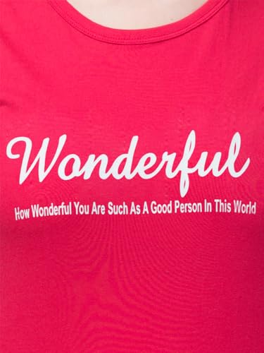 Image of Cotton Regular Fit Printed Half Sleeves T-Shirt for Women (Wonderful)