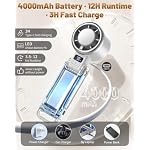 Portable Fan, Handheld Fan with Turbo & Ice Cooling, White - Image 6