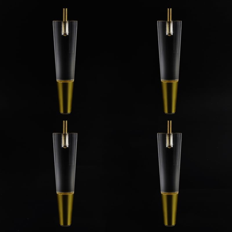 Patas de acrílico de 25 cm para muebles con tornillos M8 para renovar sofás y mesas de bricolaje