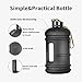 TOOFEEL 2 Liter Water Bottles - Half Gallon Water Bottle BPA Free - Ideal for Gym, Big Water Jug, Reusable Sports Bottle with Measurements Marked Drink Container (2.2L 74oz Matte Black Water Jugs)