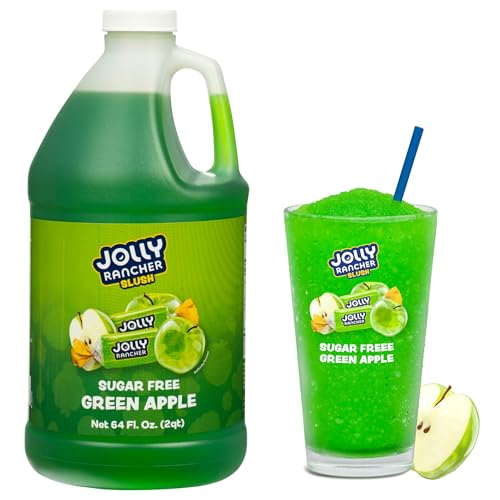 Image of JOLLY RANCHER SLUSH Sugar Free Green Apple Frozen Beverage Mix - Fruit Flavor Slushie Mix for Machine, 1 /2 Gallon Bottle - Frozen Drink Concentrate, 5:1 Ratio for Slushie & Frozen Drink Machines