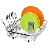 ARCCI Expandable Dish Drying Rack Over The Sink, Large Capacity Sink Dish Rack Drainer Plate Organiz