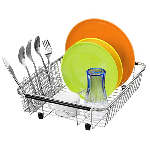 Arcci Expandable Dish Drying Rack Over The Sink, Large Capacity Sink Dish Rack Drainer Plate Organizer Shelf With Removable Utensil Holder, Dish Drainer Rack For Kitchen Counter, Inside Sink #TOP9