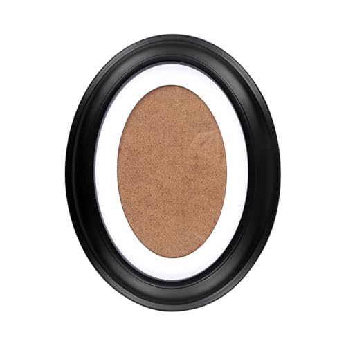 VOSAREA Bilderrahmen Oval Schwarz, 7 Zoll Vintage Bilderrahmen Oval Holz