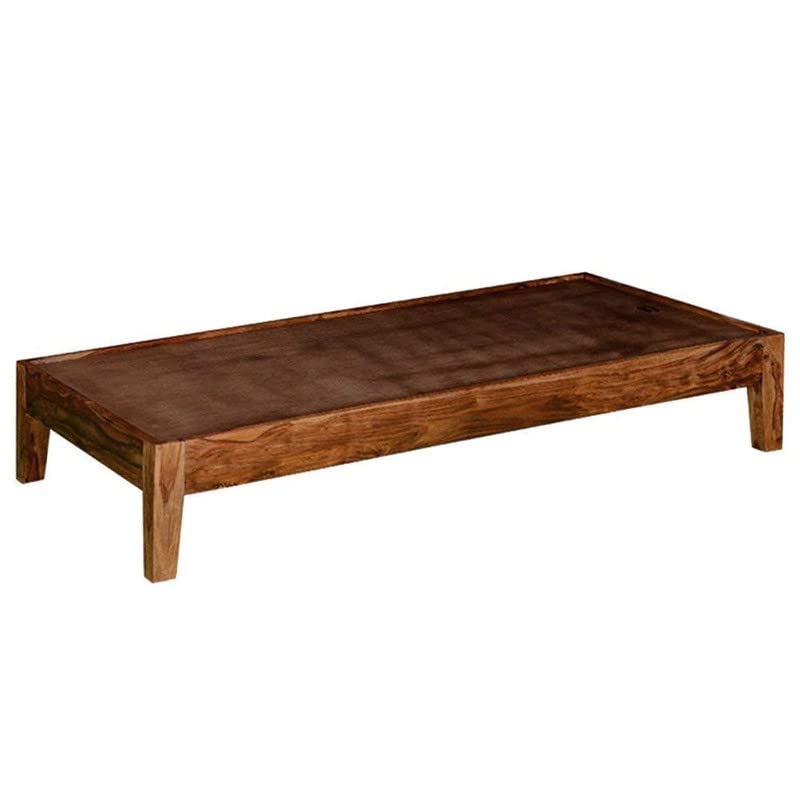 Image of Wudniture Solid Sheesham Wood Single Bed I Sheesham Wood Single Size Bed-Natural Dark Brown