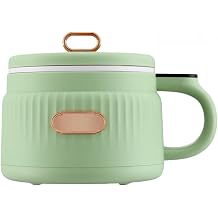 JOGIO Multi-functional Electric Cooking Pot for 1 Person, 110 V, Instant Noodle Pot for 2 People, Small Cooking Pot, Porridge Pot, Small Power Non-Stick Pot 1.6L, Green