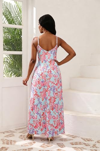 Image of vunahzma Womens Casual Fashion Sleeveless Plus Size Loose Long Sexy Maxi Dress with Pockets