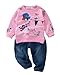 StylesILove Pattern Sweatshirt and Jeans Little Girl Outfit (5-6 Years)