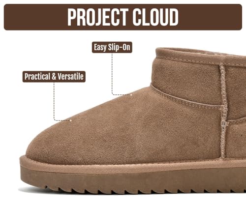Image of Project Cloud 100% Genuine Leather Comfortable Womens Ankle Boots | Water Resistant Memory Foam Insole Winter Shoes - Trendy Footwear Outdoor Fall Shoes for Women - Winter Boots for Women