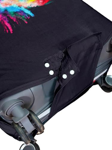 Image of Cortina Eco-Friendly Abstract Print Luggage Protective Cover|Large|Fits 26-30 Inch Luggage|Polyester-Spandex|72cm (28 inches)|Travel Suitcase Protectors|Anti Scratch|Pack of 1|Blue 8