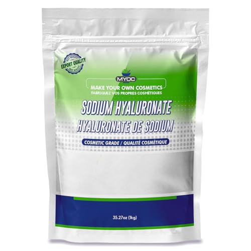 Myoc Sodium Hyaluronate Powder | Hydration Booster for DIY Skincare & Serums | Cosmetic Grade - 1 Kg / 35.27 Oz
