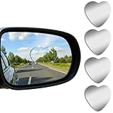 Grevosea 4 Pcs Heart Shaped Blind Spot Mirrors Side Mirror Blindspot Wide Angle Adjustable Blindspot Mirror for Car SUV and Trucks Automotive Exterior Accessories