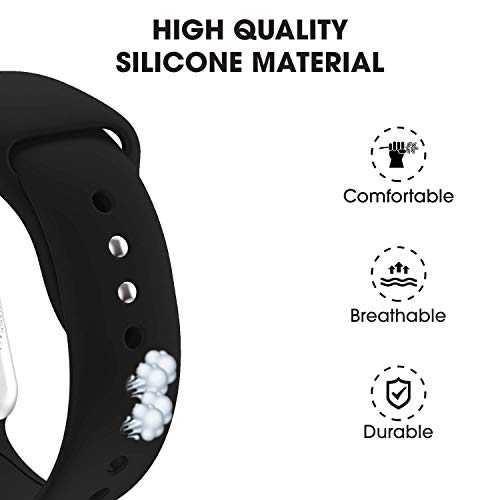 Image of GRIPP Soft Silicone Watch Strap for 40mm /41mm /42mm, Watch Series 11 /10 /9 /8 /7 /6 /5 /4 /3 /2 /1, SE 3 /2 /1, Slim, Lightweight, Adjustable (Watch Not Included) - Black