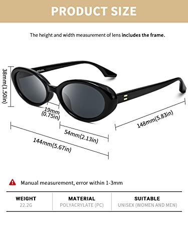 Zeelool Retro Oval Sunglasses For Women And Men Polarized Black Vintage 90S Sunglasses Zsp0010 #TOP4